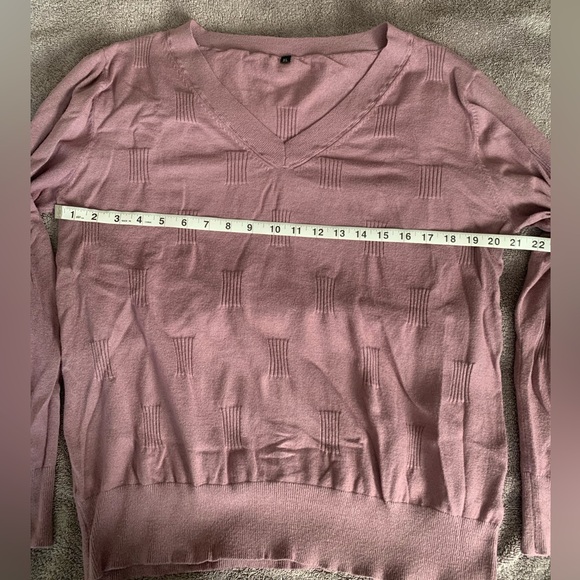 💜Arach & Cloz Sweater V Neck Casual Pullover Cozy Gray Purple - Size XL - Picture 7 of 10
